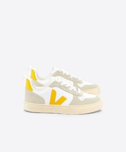 VEJA V-10 Leather White Ouro Almond