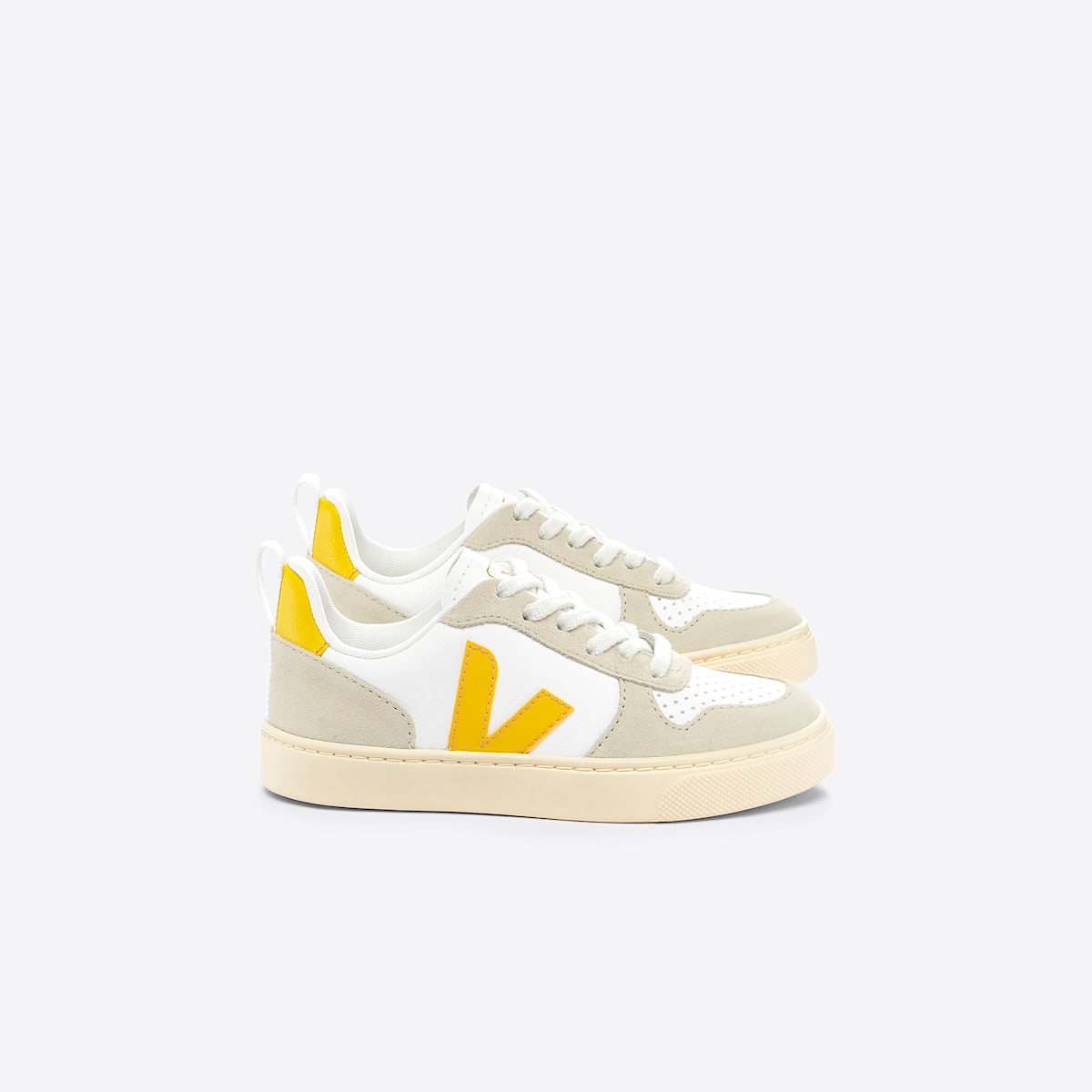 VEJA V-10 Leather White Ouro Almond