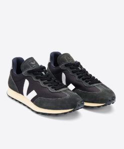 Alternative view of VEJA Rio Branco Alveomesh Black White Oxford Grey