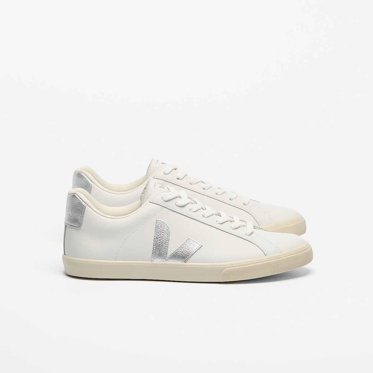 VEJA Esplar Leather White Silver