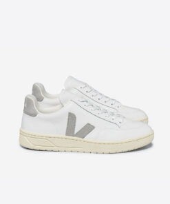 VEJA V-12 Leather White Light Grey