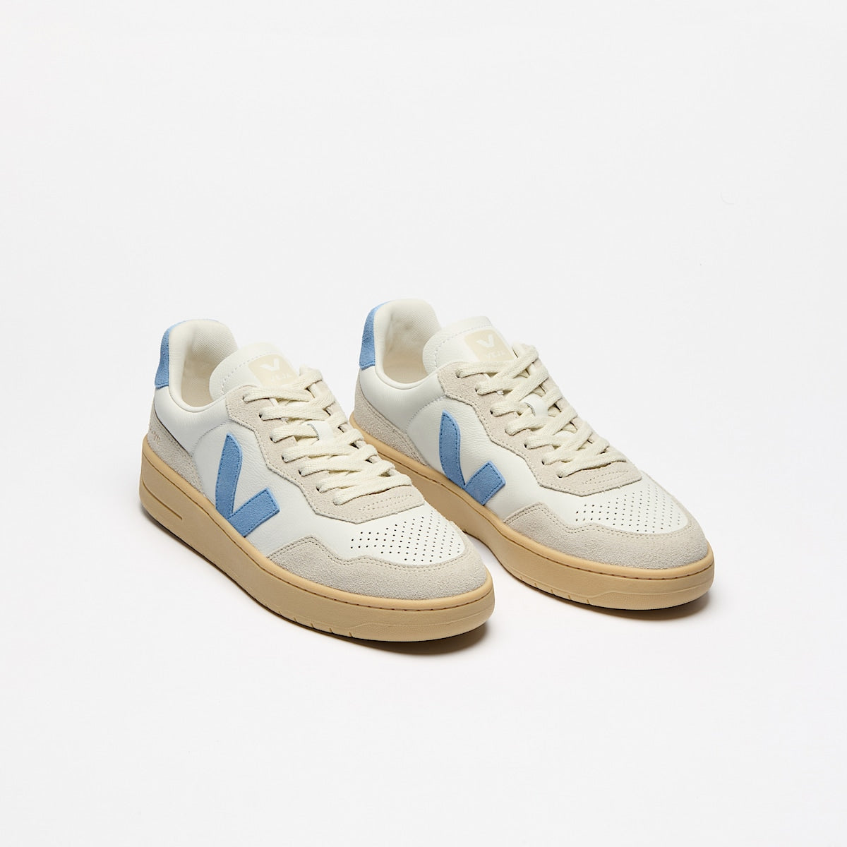 VEJA V-90 Leather White Aqua Natural - Image 2