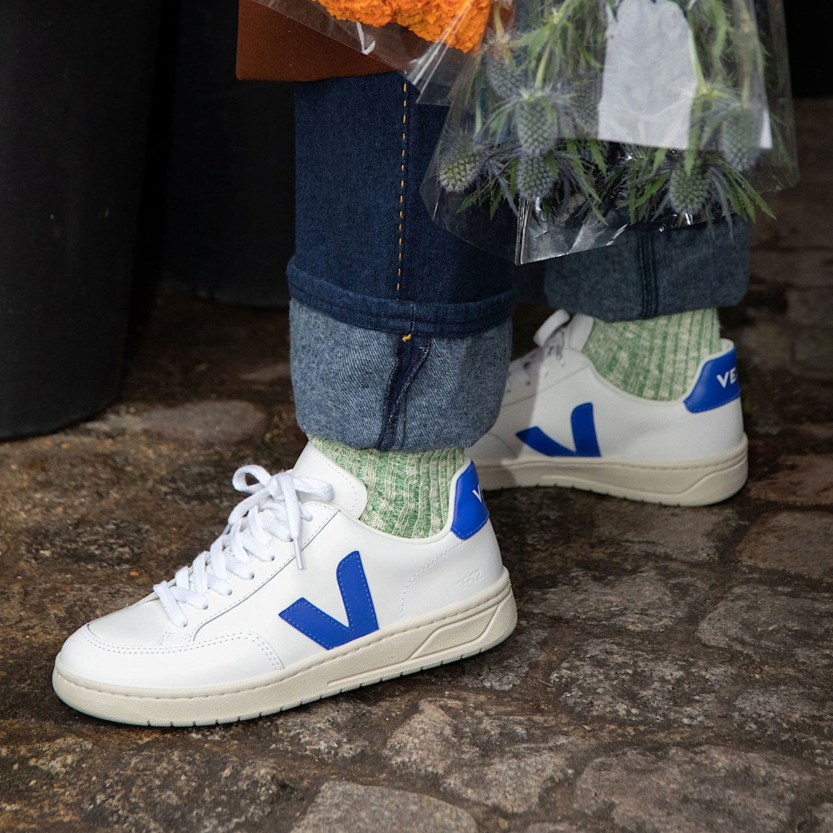 VEJA V-12 Leather White Paros - Image 4