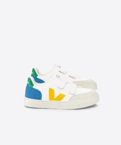 VEJA V-12 Leather White Multico Indigo