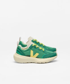 VEJA Canary Elastic Laces Alveomesh Emeraude Mimosa