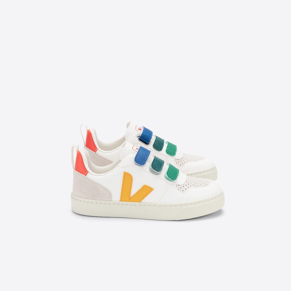VEJA V-10 Leather Multico White Ouro