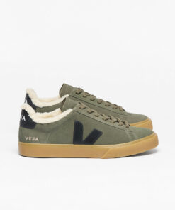 VEJA Campo Furred Suede Mud Black Natural
