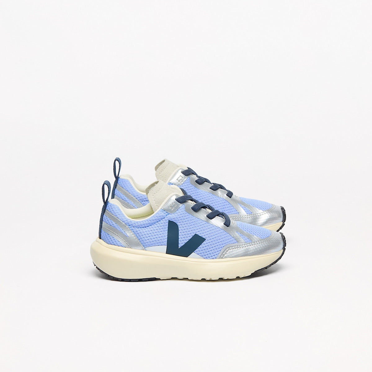 VEJA Canary Elastic Laces Alveomesh Olympe Nautico Silver