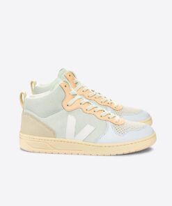VEJA V-15 Suede Jade White Multico