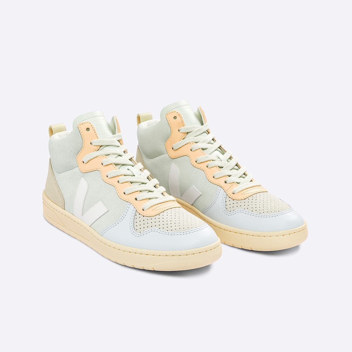 VEJA V-15 Suede Jade White Multico - Image 2
