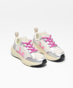 Alternative view of VEJA Canary Elastic Laces Alveomesh Gravel Malibu Silver