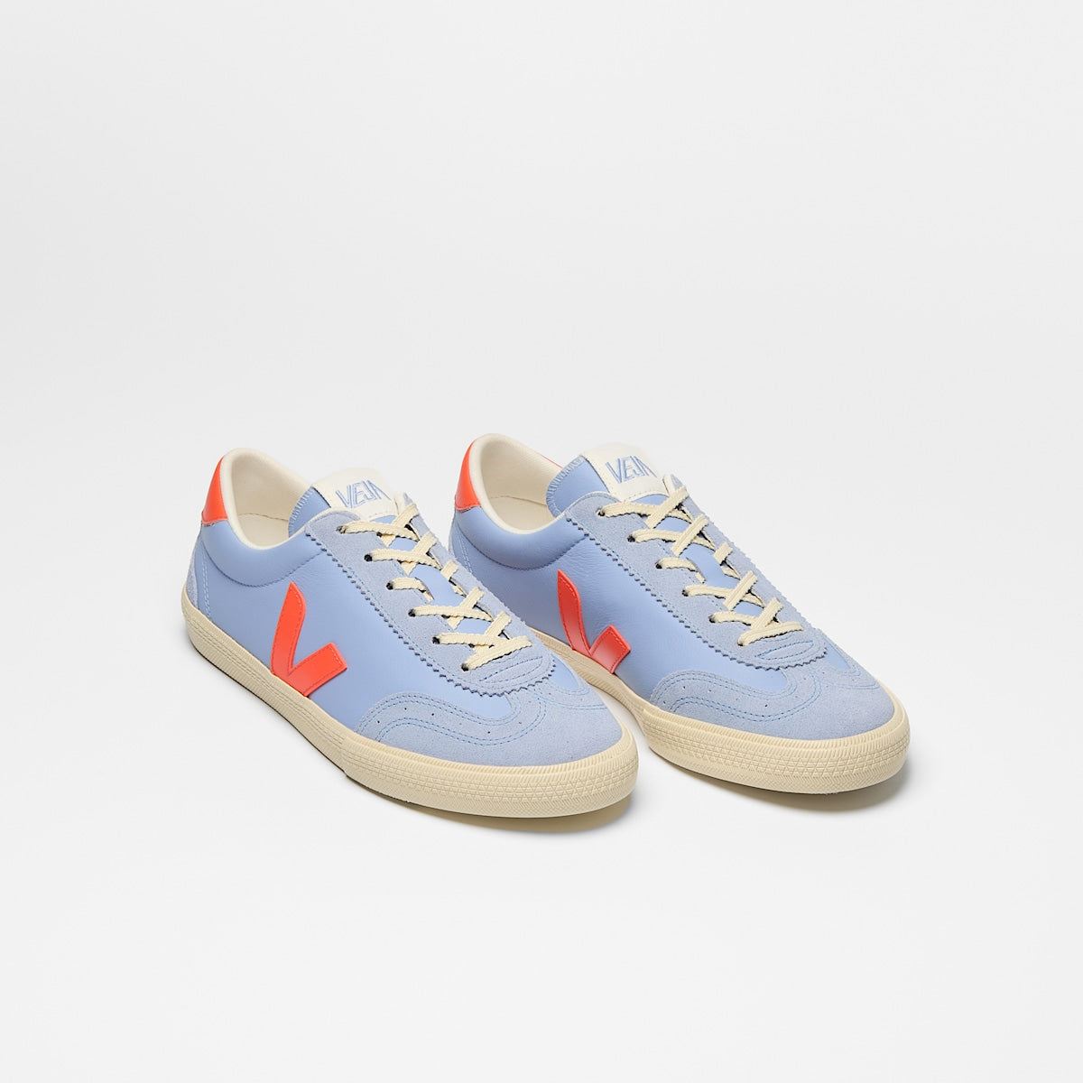 VEJA Volley Leather Olympe Orange Fluo Calcaire - Image 2