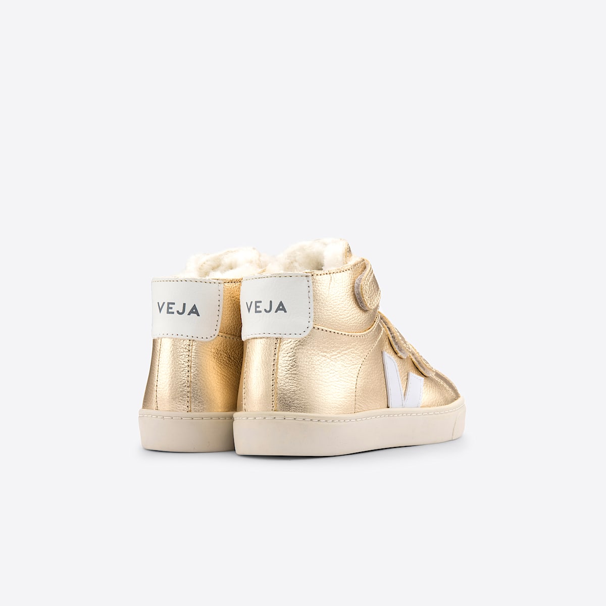VEJA Esplar Mid Furred Leather Platine White - Image 3