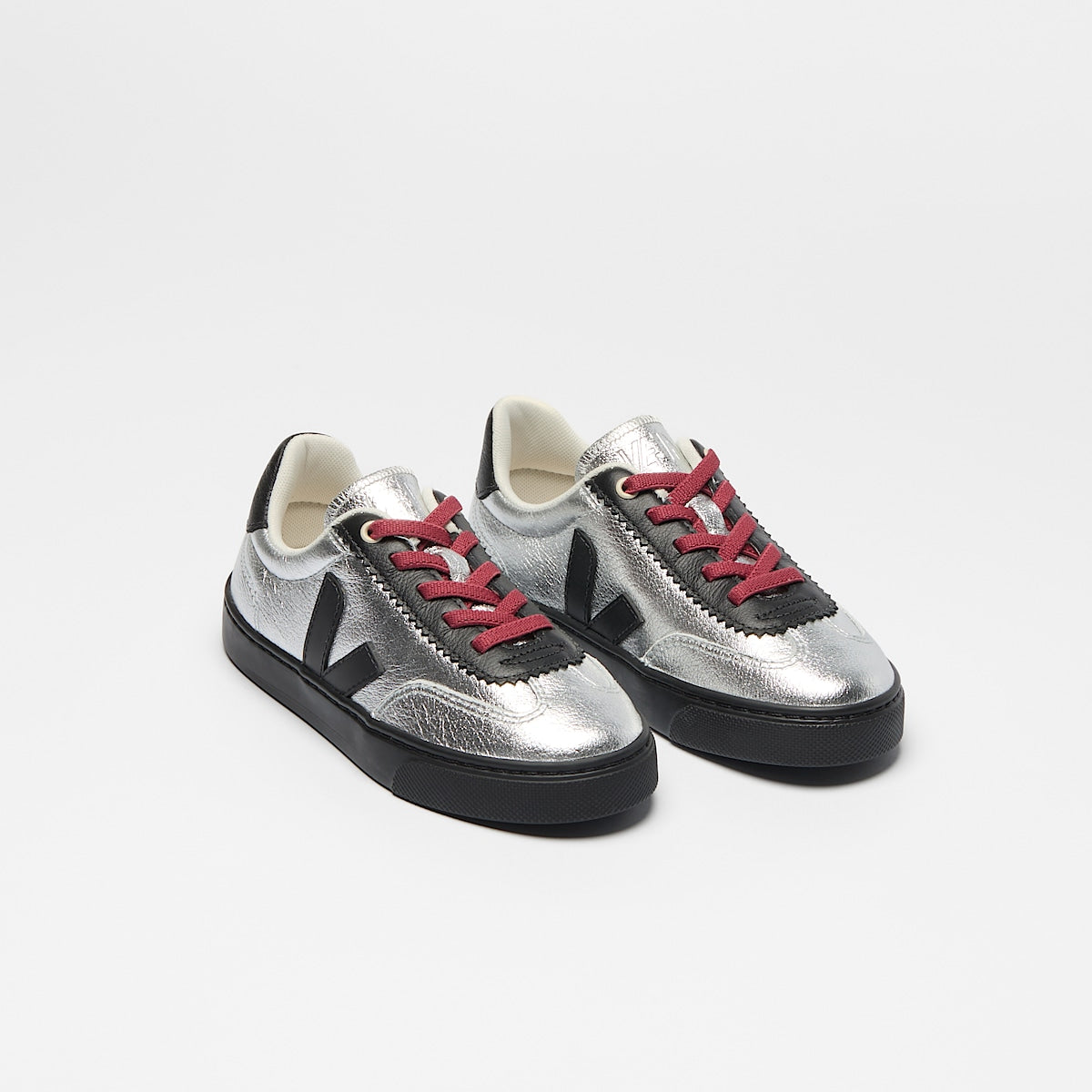 VEJA Volley Elastic Laces Leather x Jelly Mallow Silver - Image 2