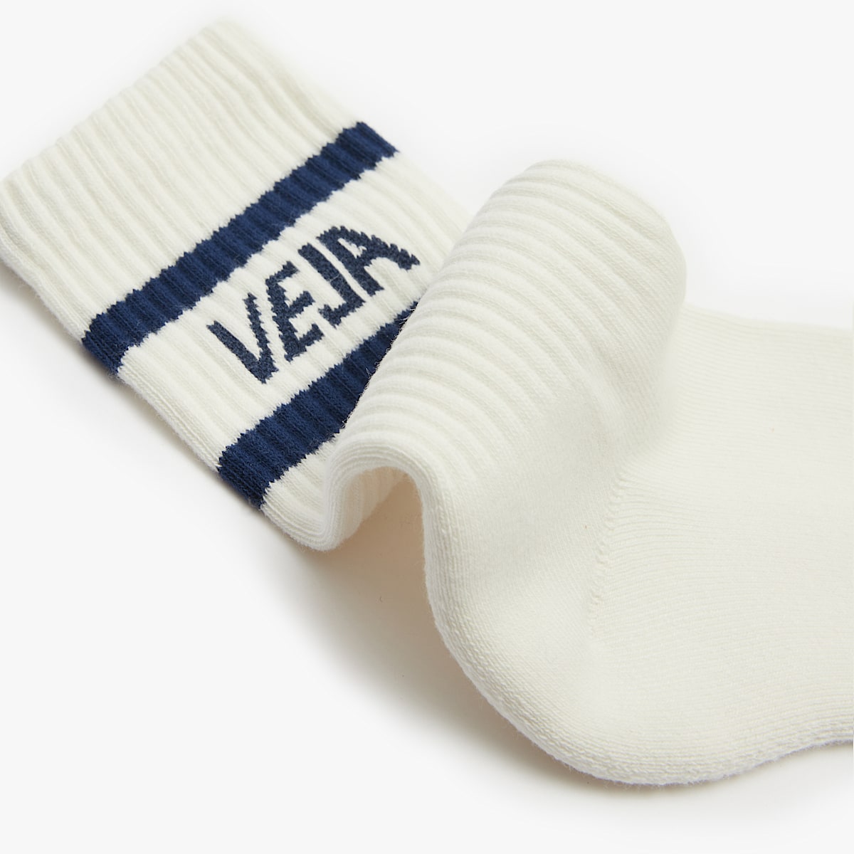 VEJA Iconic Socks Cotton White Blue - Image 2