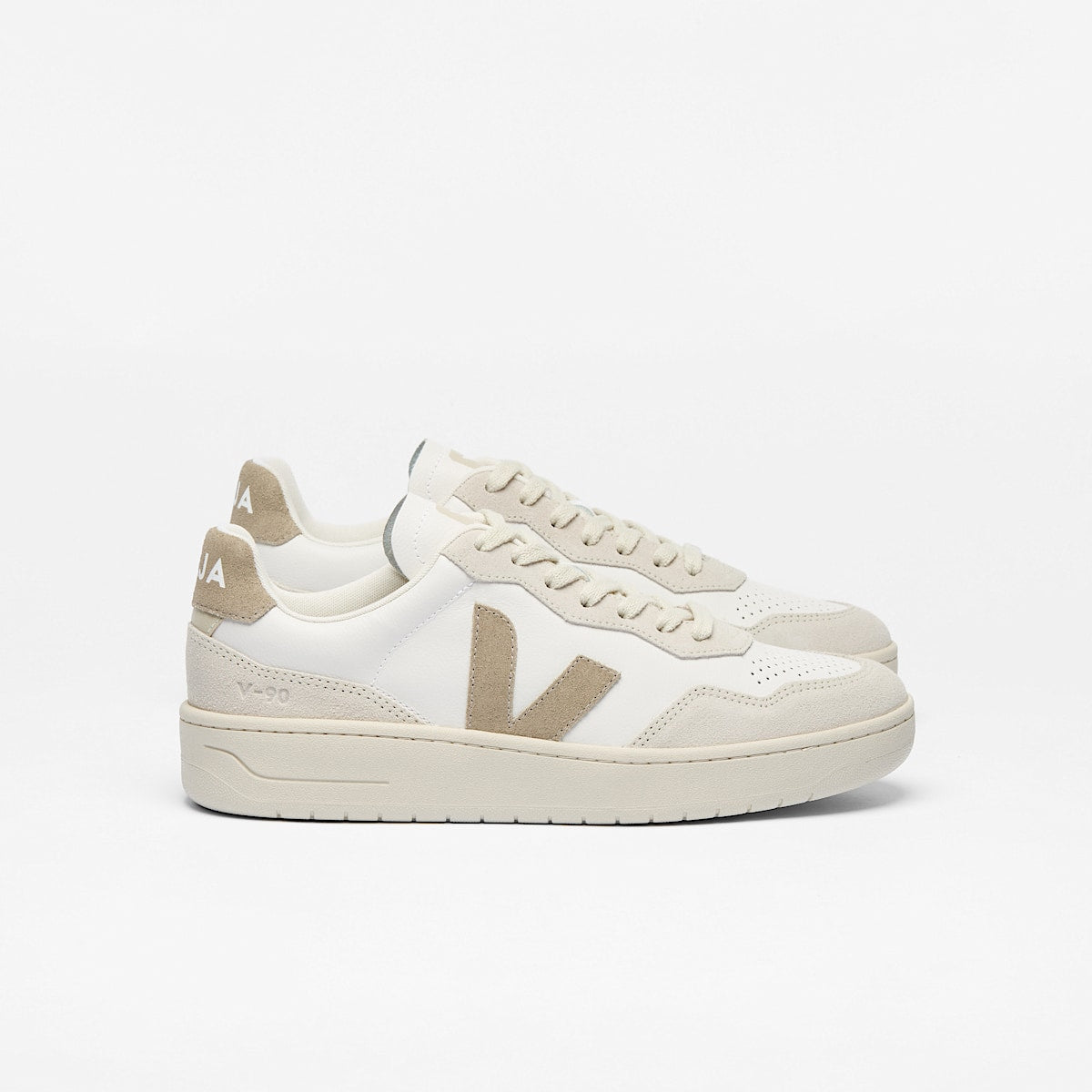 VEJA V-90 Leather White Taupe
