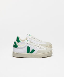 VEJA Volley Elastic Laces Canvas White Emeraude