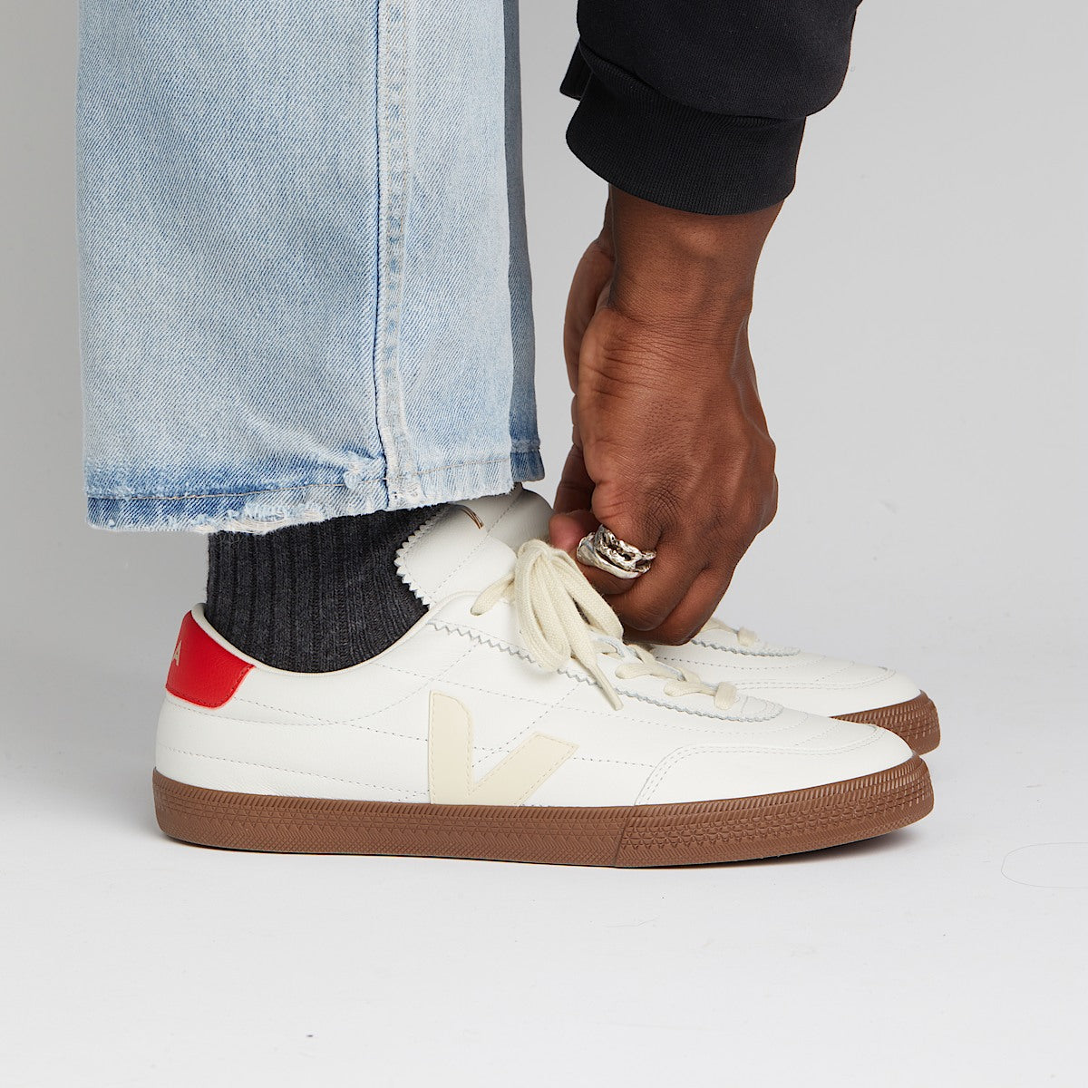 VEJA Panenka Leather White Pierre Pekin Bark - Image 4