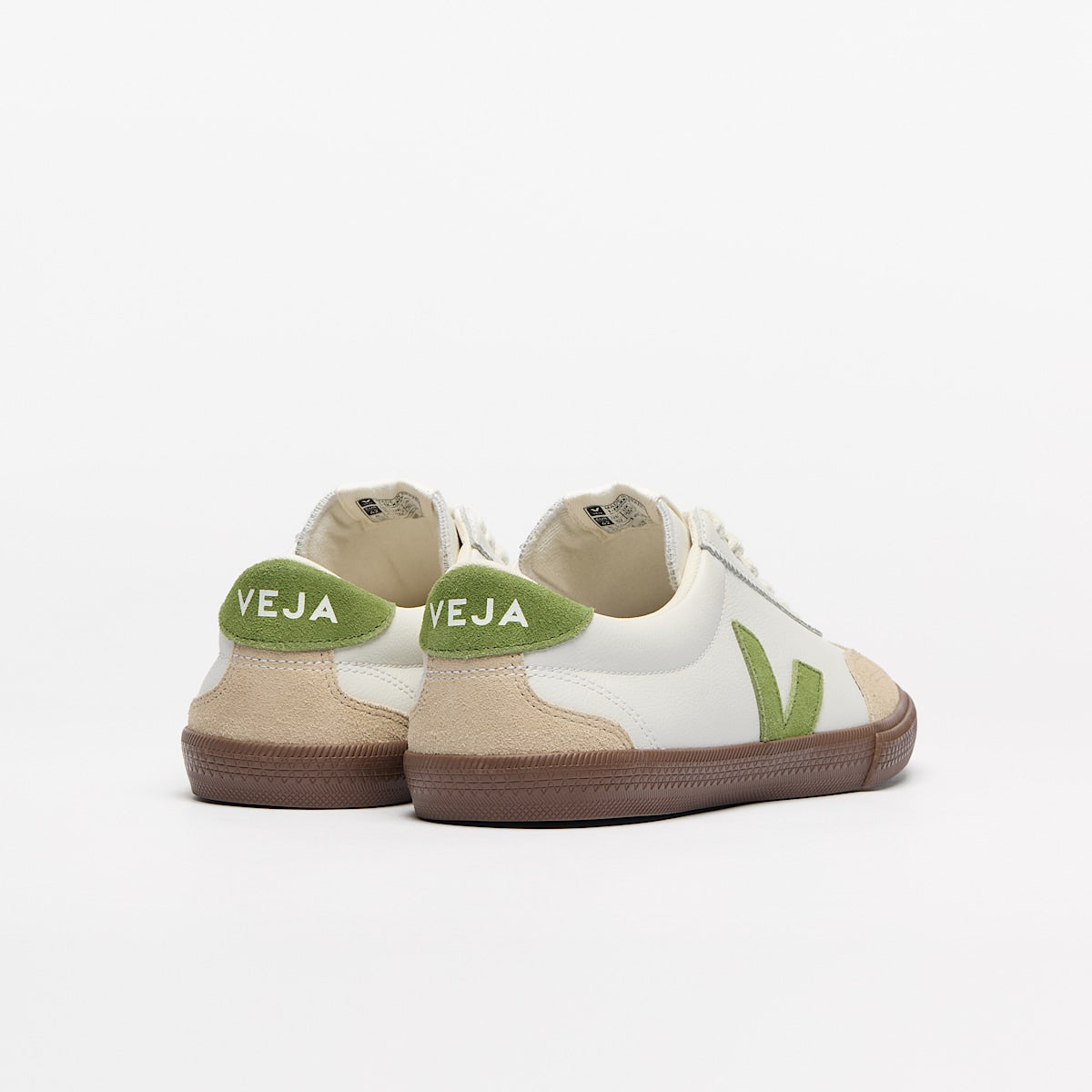 VEJA Volley Leather White Kiwi Bark - Image 2