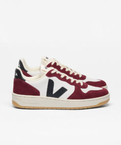 VEJA V-10 Leather White Black Amarante