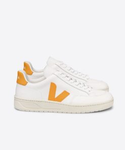 VEJA V-12 Leather White Ouro