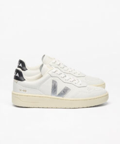 VEJA V-90 Leather White Silver Black