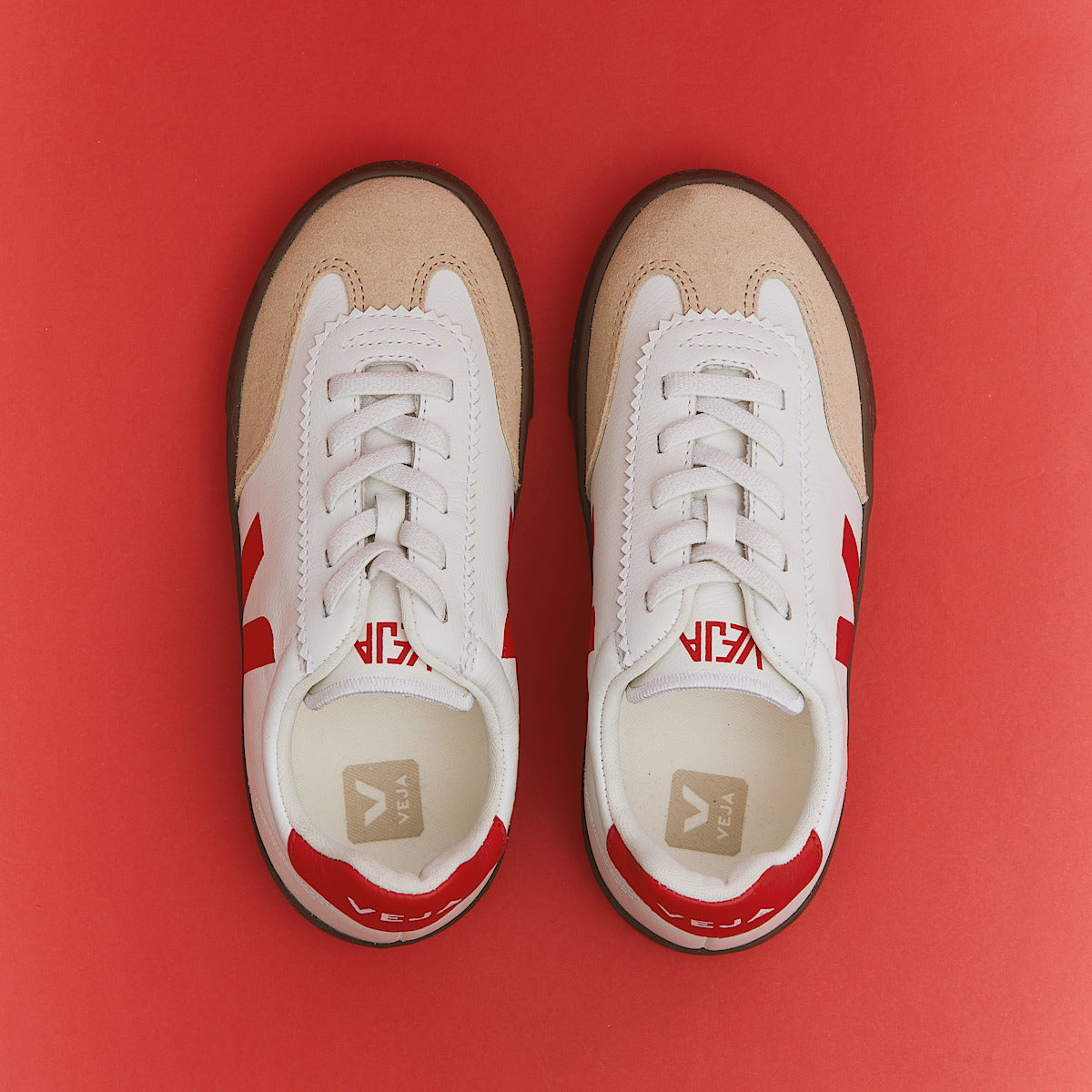 VEJA Volley Elastic Laces Leather White Pierre Pekin - Image 4