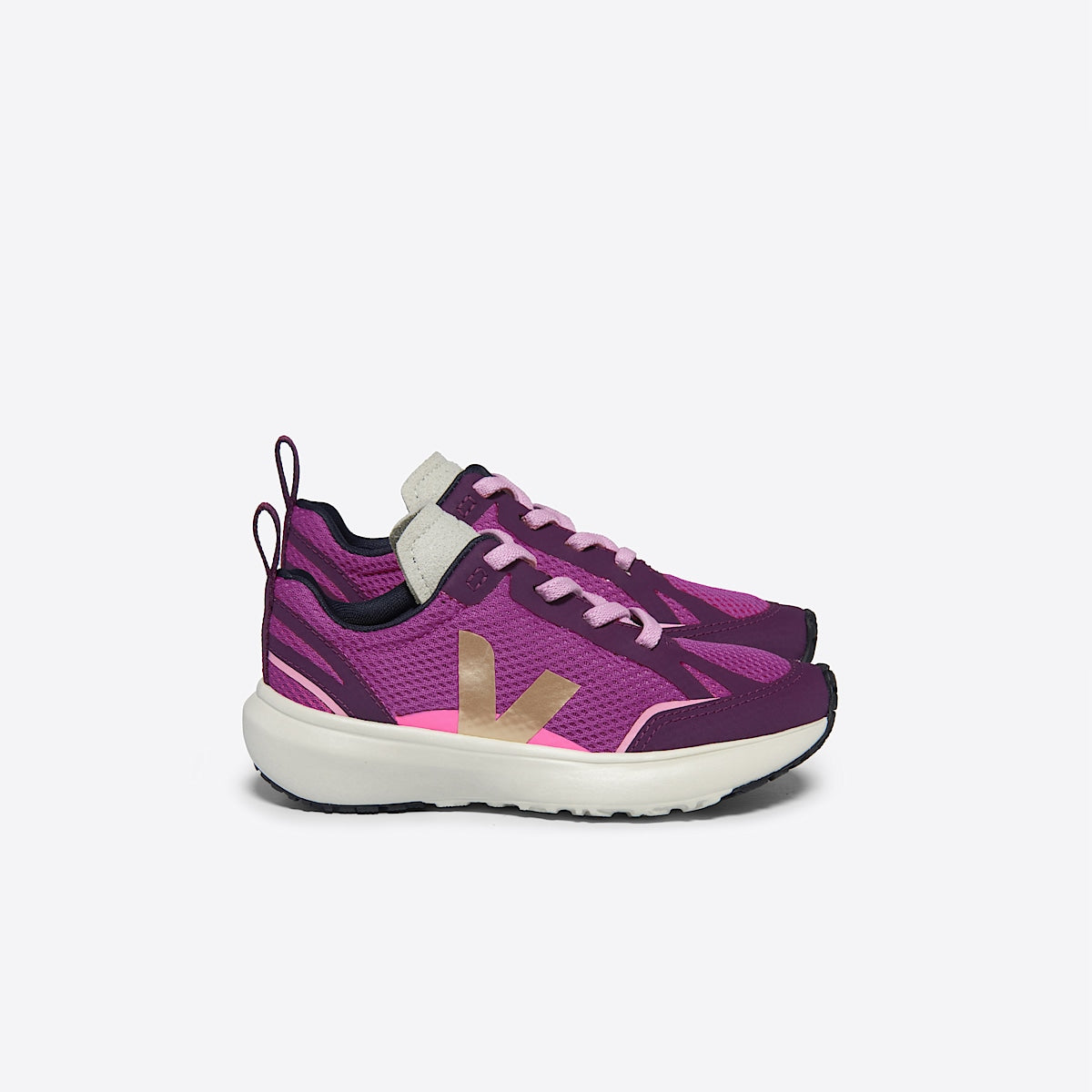 VEJA Canary Elastic Laces Alveomesh Lotus Platine