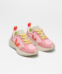 Alternative view of VEJA Canary Elastic Laces Alveomesh Guimauve Orange Fluo