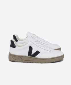 VEJA V-12 Leather White Black Dune