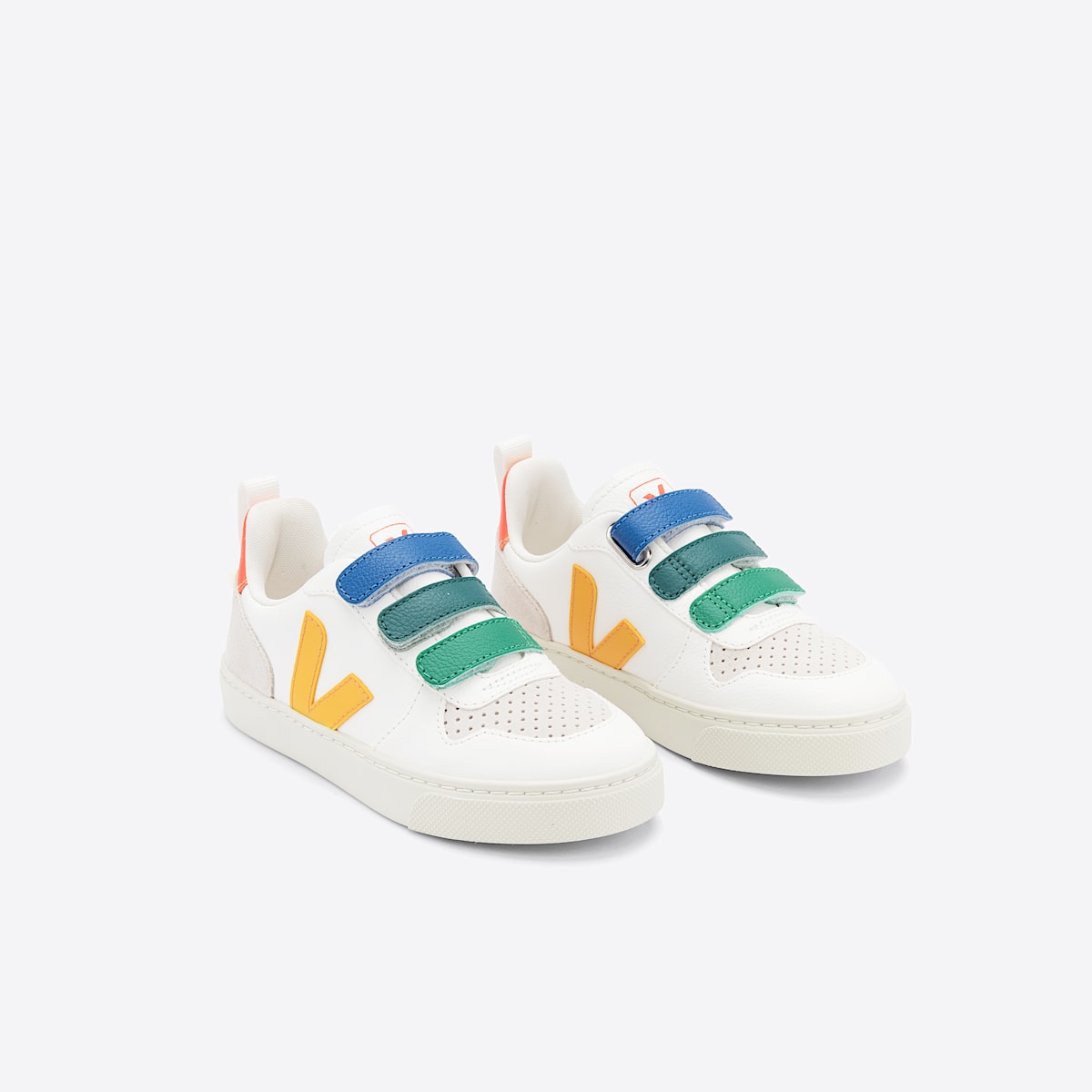 VEJA V-10 Leather Multico White Ouro - Image 3