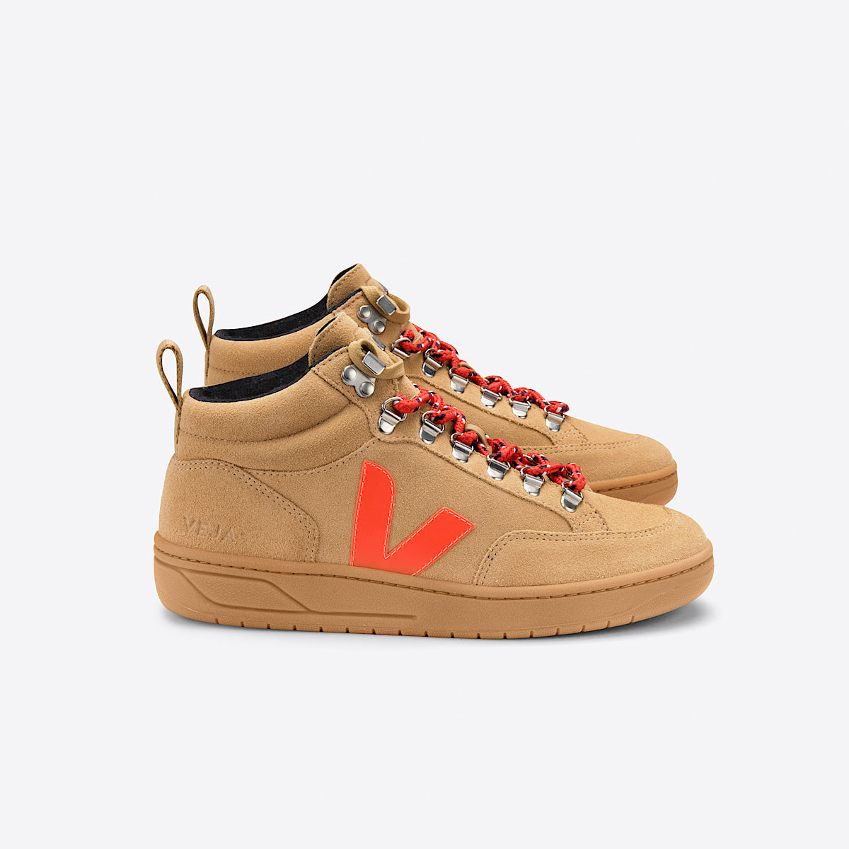 VEJA Roraima Suede Desert Orange Fluo Gum Sole