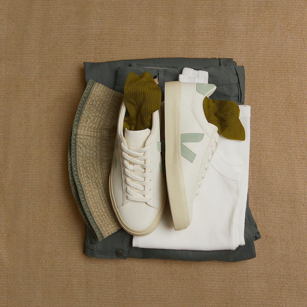 VEJA Campo Leather White Matcha - Image 4