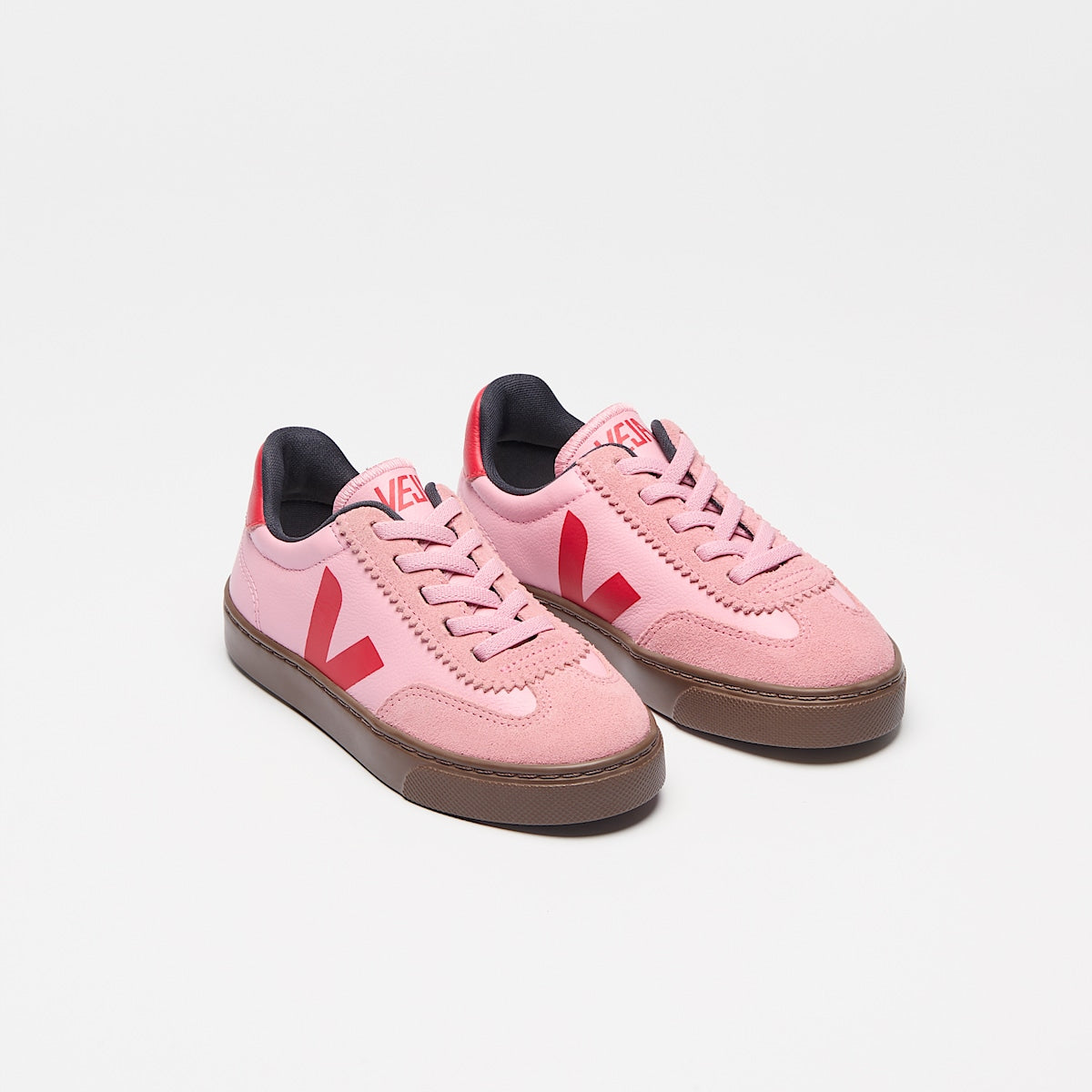 VEJA Volley Elastic Laces Leather Guimauve Pekin Bark - Image 2