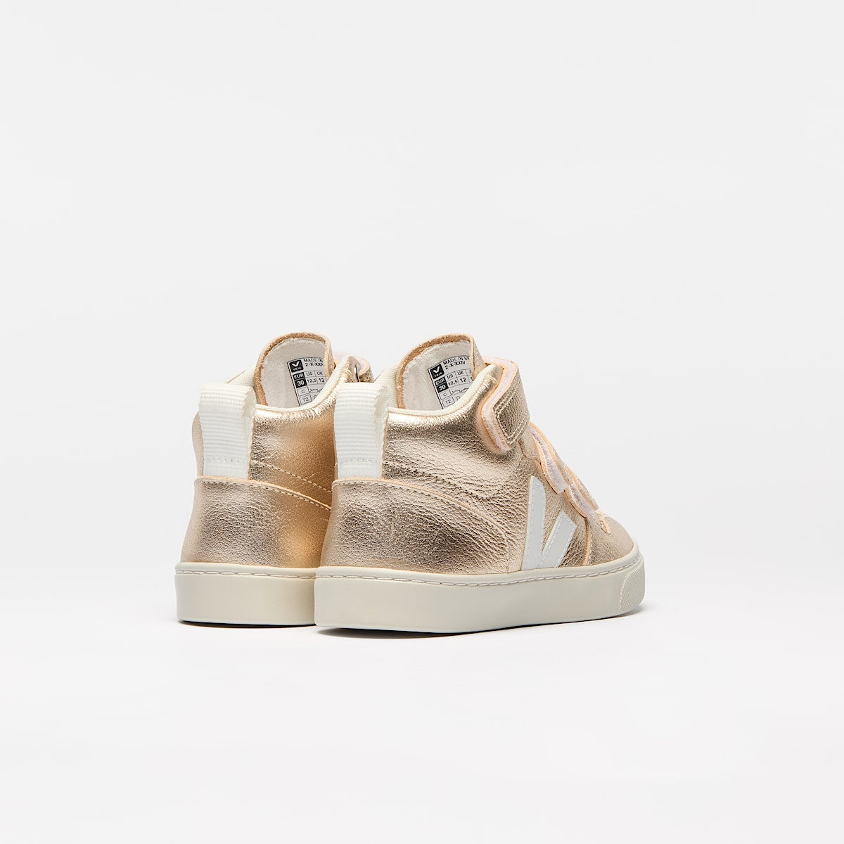 VEJA V-10 Mid Leather Platine Whte - Image 3