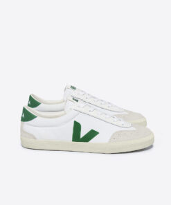 VEJA Volley Canvas White Emeraude