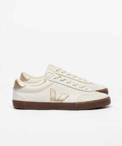 VEJA Volley Leather White Platine Bark