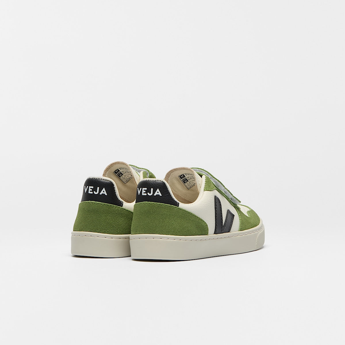 VEJA V-10 Leather Pure Black Kiwi - Image 3