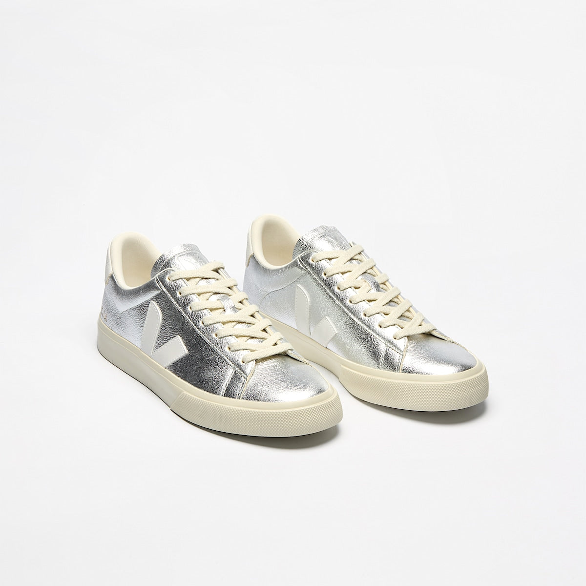 VEJA Campo Leather Silver White - Image 4