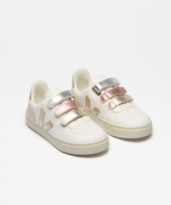 Alternative view of VEJA V-10 Leather Multico White Shiny