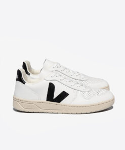 VEJA V-10 Leather White Black