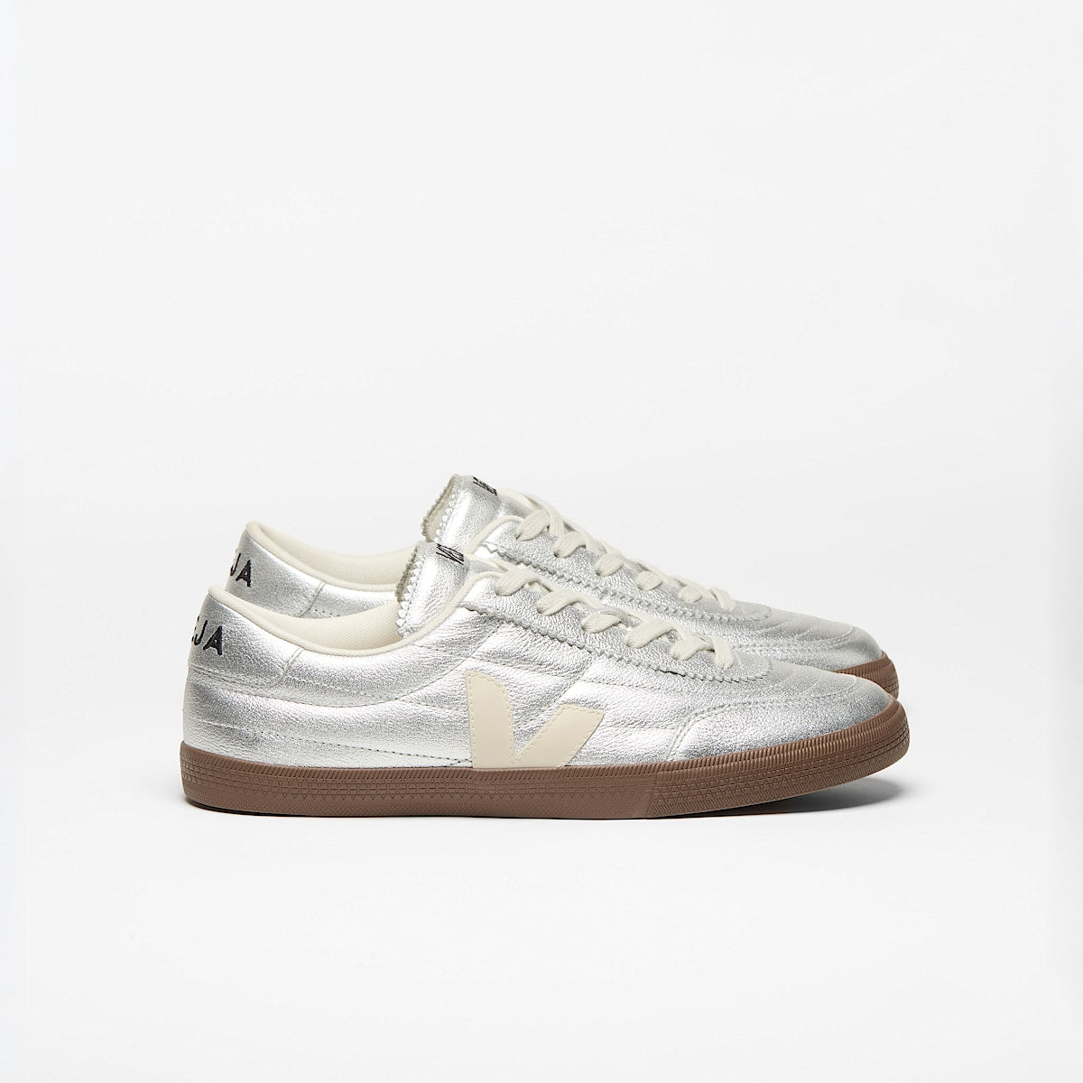 VEJA Panenka Leather Silver White Pierre Bark