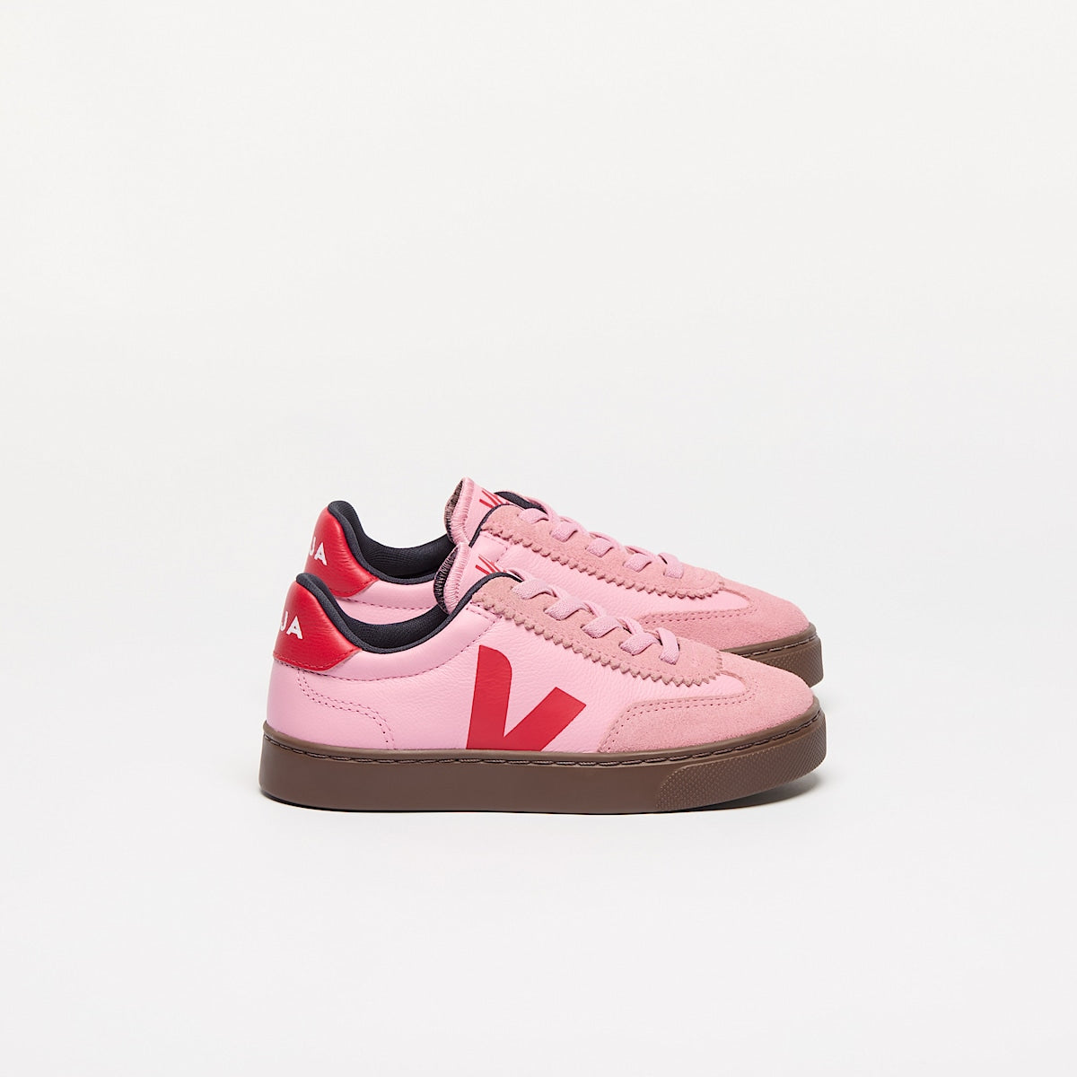 VEJA Volley Elastic Laces Leather Guimauve Pekin Bark