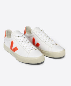 Alternative view of VEJA Campo Leather White Orange Fluo