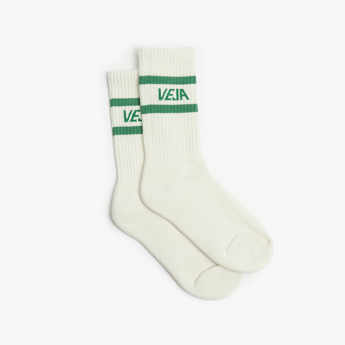 VEJA Iconic Socks Cotton White Green