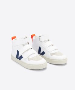 Alternative view of VEJA V-10 Mid CWL White Cobalt Orange Fluo