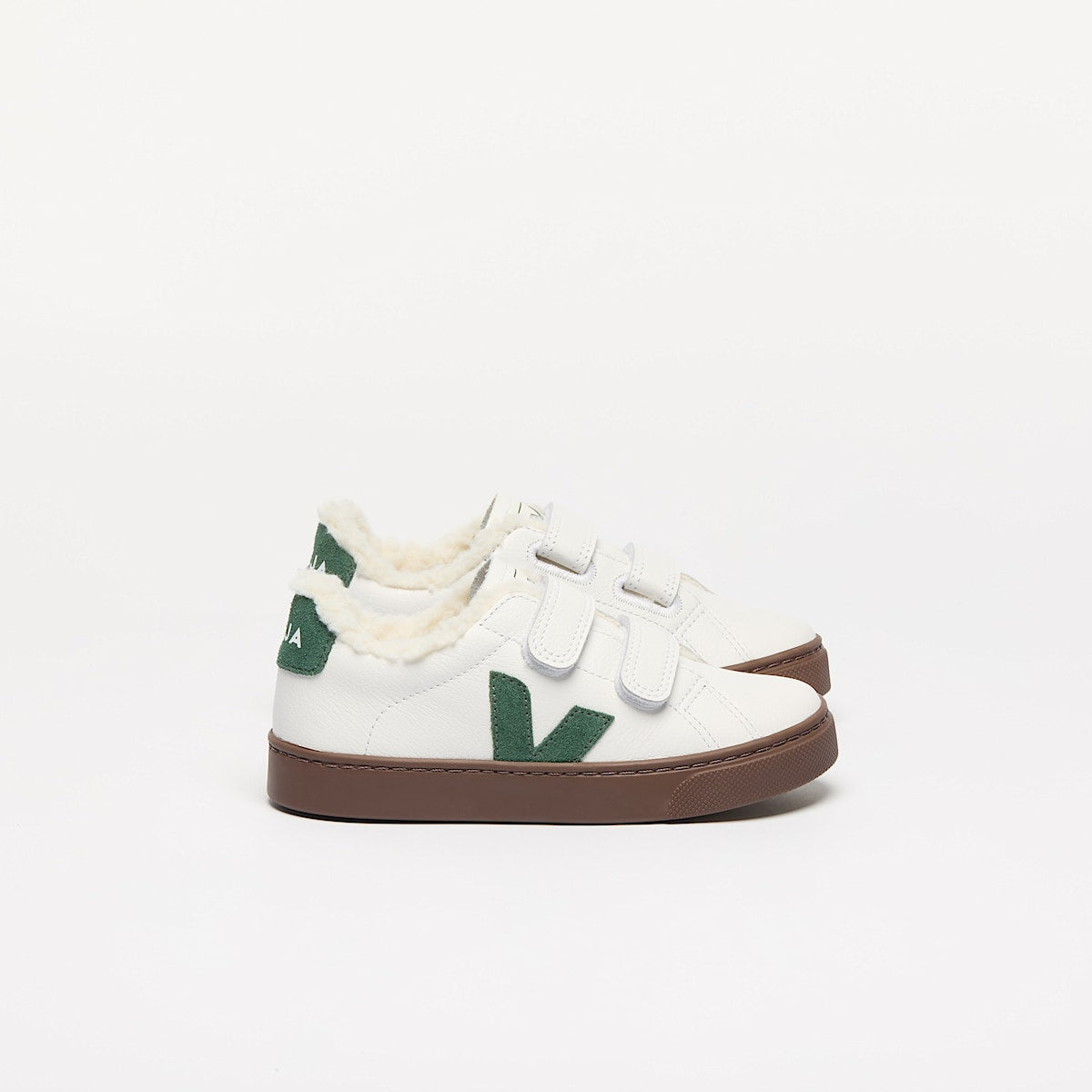 VEJA Esplar Furred Leather White Cyprus Bark