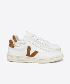 VEJA V-12 Leather White Camel