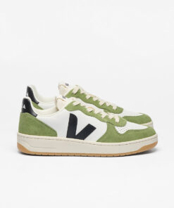 VEJA V-10 Leather White Black Kiwi