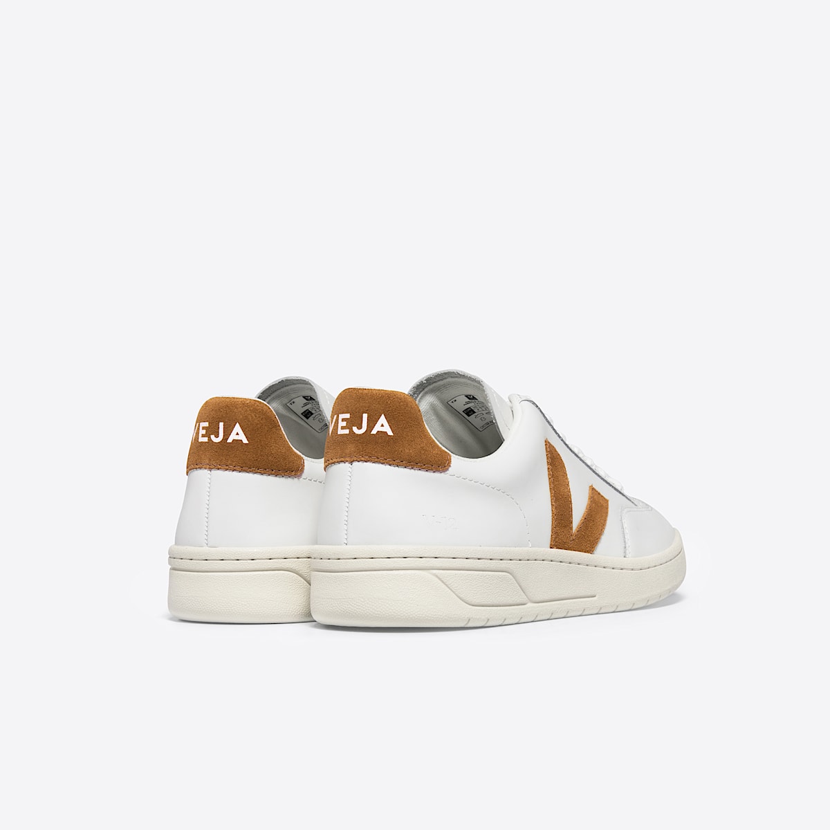 VEJA V-12 Leather White Camel - Image 3